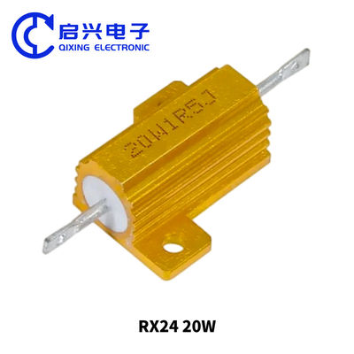 Υψηλής ισχύος Χρυσό Αλουμίνιο Shell Wire Wound Resistor 20W OEM ODM