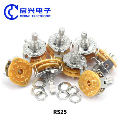 2pcs RS25 Potentiometer περιστρεφόμενος διακόπτης 2 * 5 αρχεία 10000 Cycles